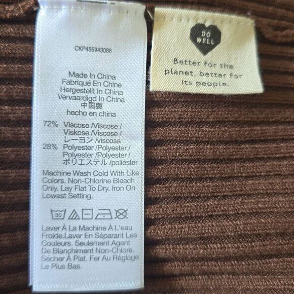 Madewell Slvls Ribbed Knit Midi Dress in Brown, Round Neck, NWOT, XL - Picture 7 of 9